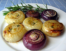 Herb Roasted Cipollini Onions - Recipes and Cooking Tips for Seasonal Winter Vegetables
